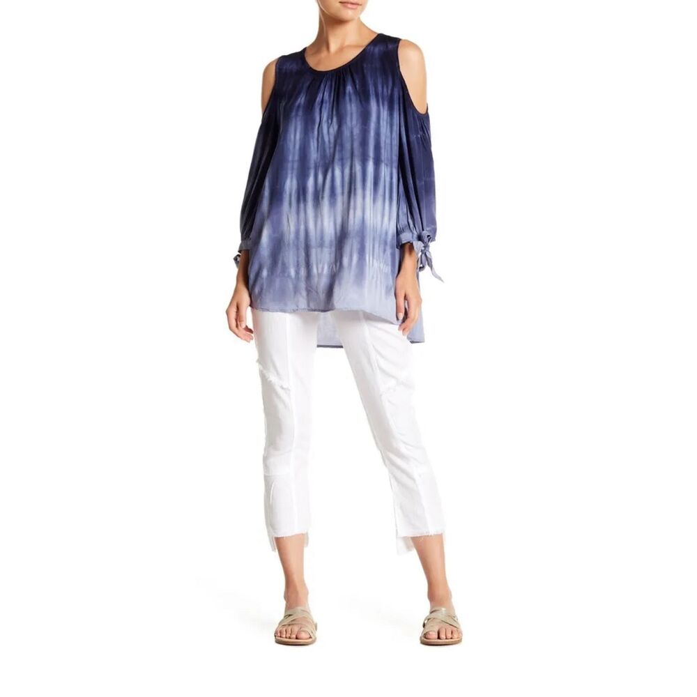 NWT Anthropologie XCVI White Spade Frayed Step Hem Pants Women's Size XL 17602